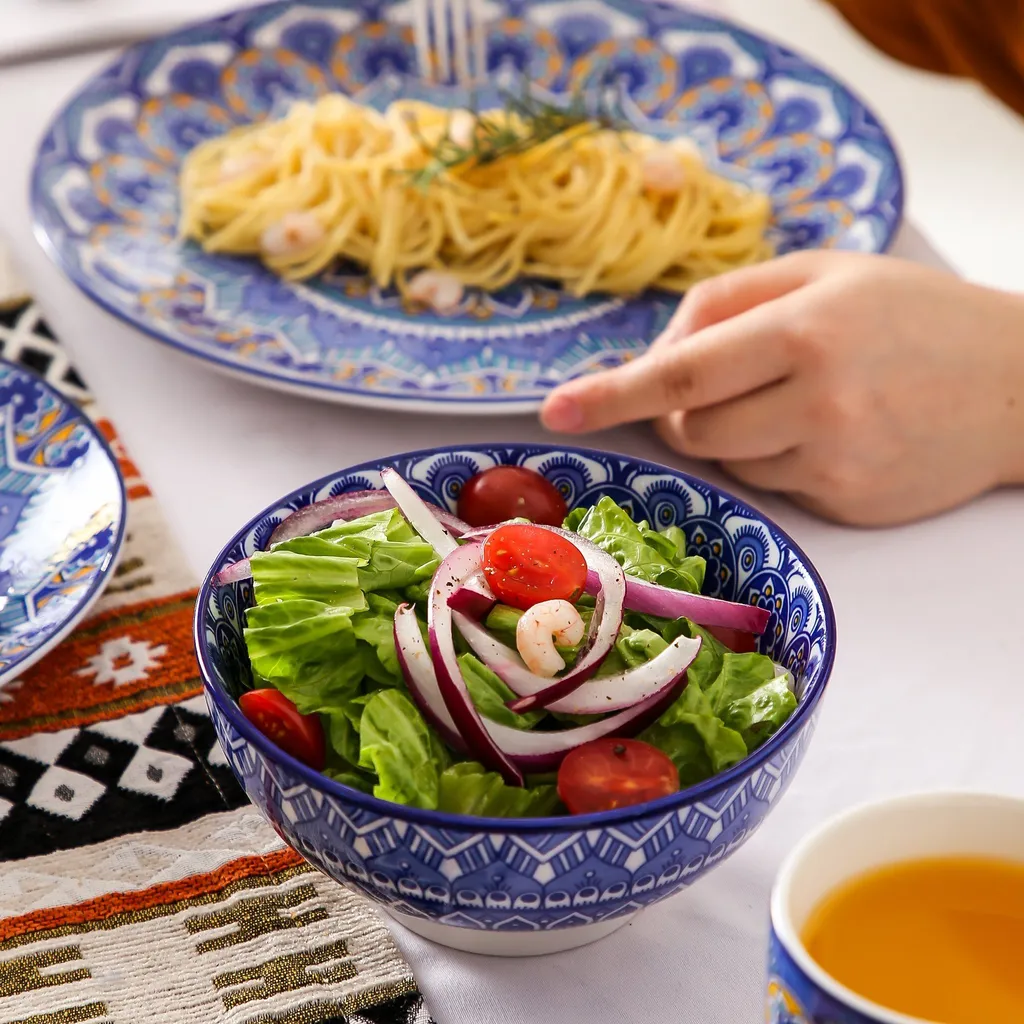 Vancasso Tafelservice Porzellan, Mandala 16 Teiliges Essgeschirr Kombiservice, Handbemaltes Geschirrset Für 4 Personen, Böhmischer Stil 6 Vancasso Tafelservice Porzellan, Mandala 16 Teiliges Essgeschirr Kombiservice, Handbemaltes Geschirrset Für 4 Personen, Böhmischer Stil – Bild 6