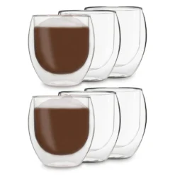 6x 410ml DUOS Doppelwandige JUMBO-ThermoglĂ€ser FĂŒr Latte Macchiato, Cappuchino