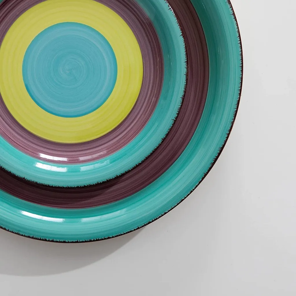 Tafelservice Steingut, Vancasso ARCO 36-teiliges Kombiservice Set, Vintage Geschirrservice Mit Je 12 Speiseteller, Kuchenteller Und Suppenteller, Für 12 Personen, Regenbogen Stil 5 Tafelservice Steingut, Vancasso ARCO 36-teiliges Kombiservice Set, Vintage Geschirrservice Mit Je 12 Speiseteller, Kuchenteller Und Suppenteller, Für 12 Personen, Regenbogen Stil – Bild 5