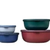 Mepal - Cirqula Vorratsdose Multi Schüssel & Schalen 4-teiliges Set Rund - Aufbewahrungsbox & Frischhaltedosen - 350, 750, 1250, & 2250 Ml - Sortiert
