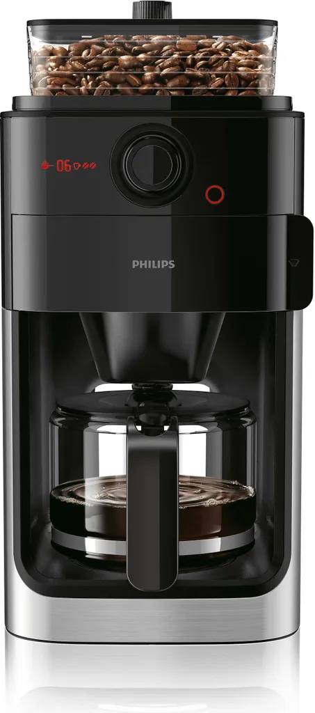 Philips Grind + Brew Filterkaffeemaschine Mit Mahlwerk, 1.2 L Glaskanne, Bis Zu 12 Tassen, Metall, Schwarz (HD7767/00) 2 Philips Grind + Brew Filterkaffeemaschine Mit Mahlwerk, 1.2 L Glaskanne, Bis Zu 12 Tassen, Metall, Schwarz (HD7767/00) – Bild 2