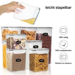 EINFEBEN 8er Set Vorratsdosen Müsli Behälter Mehl Nudel Schüttdose Pasta Lebensmittel -Haushalts Verkauf 0ae48ef5686c98887b3f951b43124810
