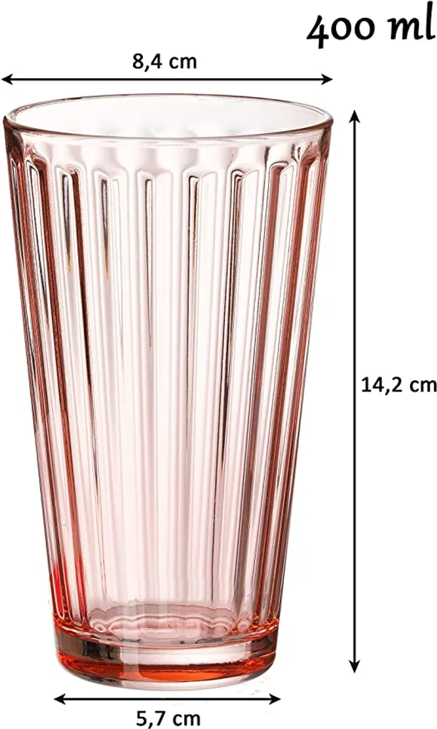 Ritzenhoff & Breker Longdrinkglas "LAWE" 400 Ml Rosa 6 Stück 2 Ritzenhoff & Breker Longdrinkglas "LAWE" 400 Ml Rosa 6 Stück – Bild 2