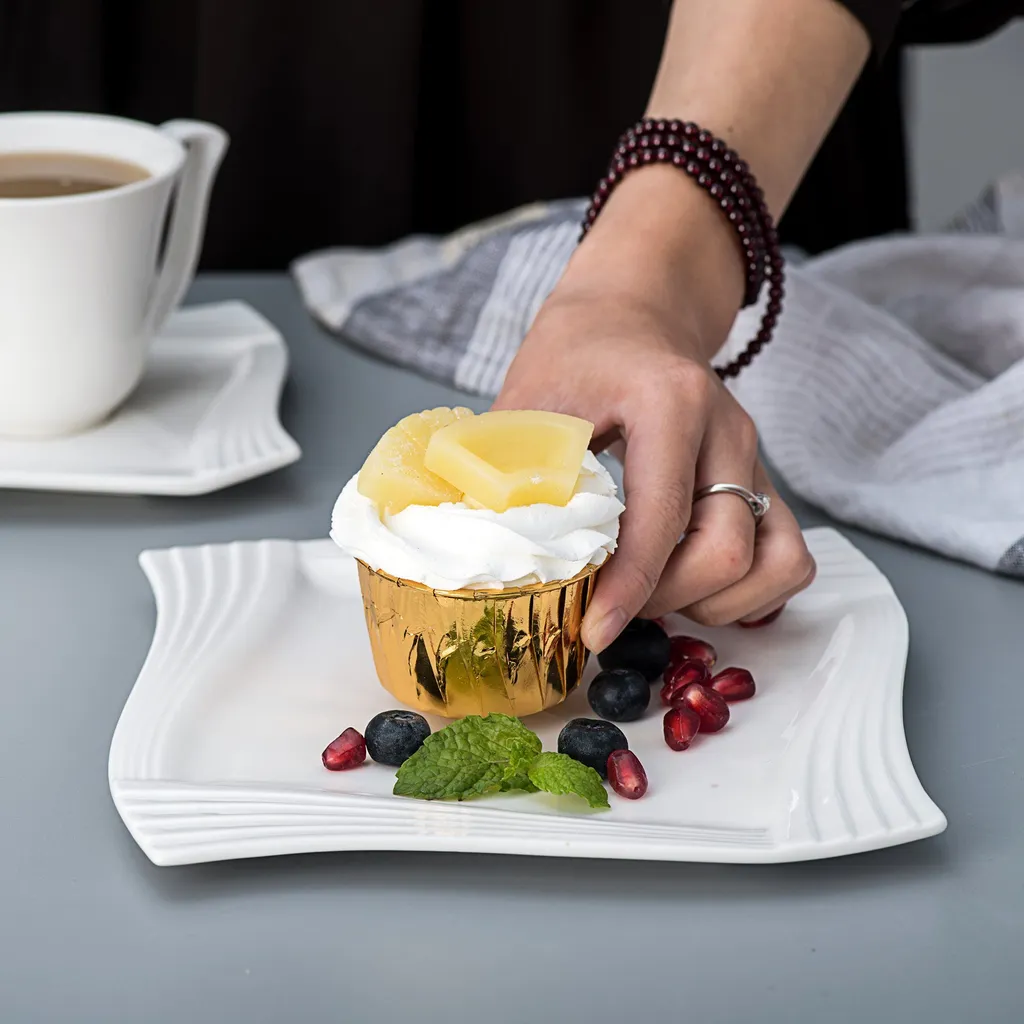 MALACASA, Serie Amparo, 36 Teilig Set Cremeweiß Porzellan Kaffeeservice Dessertteller Kaffeetasse Mit Untertasse 6 MALACASA, Serie Amparo, 36 Teilig Set Cremeweiß Porzellan Kaffeeservice Dessertteller Kaffeetasse Mit Untertasse – Bild 6