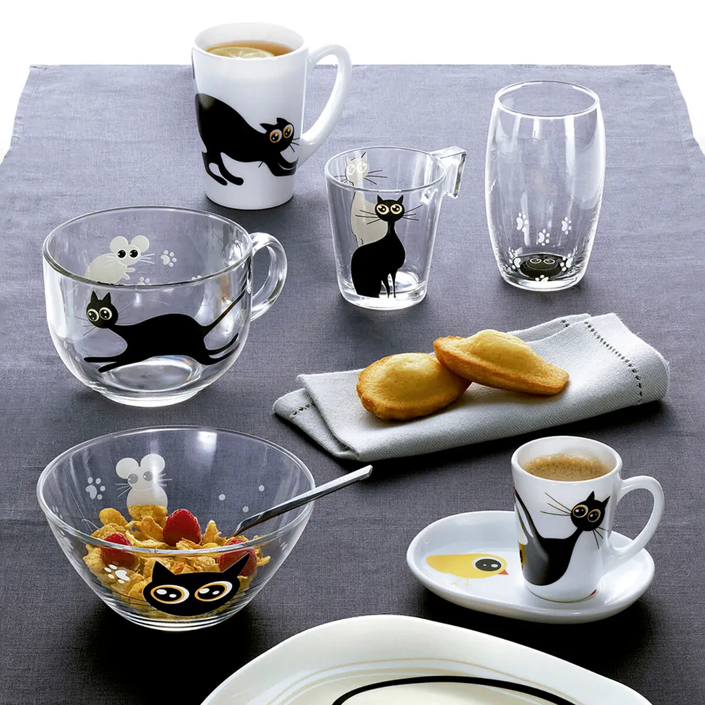 Tazza Luminarc Mistigri Grande Trasparente Gatto Vetro (500 Ml) (6 Unità) 2 Tazza Luminarc Mistigri Grande Trasparente Gatto Vetro (500 Ml) (6 Unità) – Bild 2