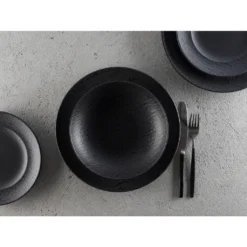 CreaTable 33320 Tafelservice Rondo Schiefer Für 6 Personen, Steinzeug, Schwarz (1 Set, 12-teilig) -Haushalts Verkauf 10cb5b897a8e5f67a74f1a2ab665ac88