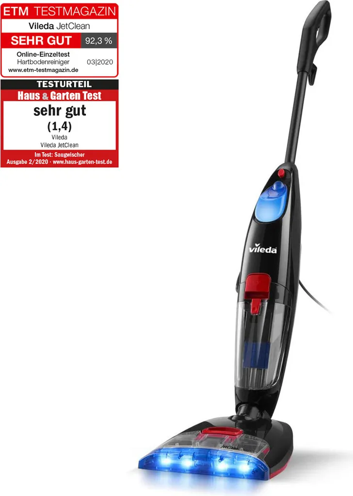 Vileda JetClean Bodenreiniger, 400 W, 5,3 Tonnen, Schwarz 1 Vileda JetClean Bodenreiniger, 400 W, 5,3 Tonnen, Schwarz