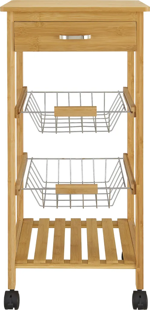 Bambus Küchenwagen Stenungsund 76 X 36 X 36 Cm Servierwagen Mit Schublade Und Ablage Allzweckregal Rollwagen Mit Metallkörben Küchenregal 5 Bambus Küchenwagen Stenungsund 76 X 36 X 36 Cm Servierwagen Mit Schublade Und Ablage Allzweckregal Rollwagen Mit Metallkörben Küchenregal – Bild 5