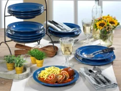 Friesland Ammerland Blue Tafel-Set 12 Tlg Speiseteller + Suppenteller