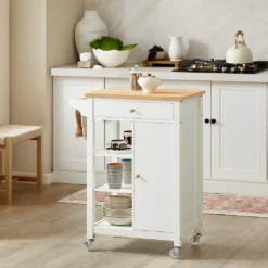 SoBuy® Servierwagen,Küchenwagen,Rollwagen,Küchenschrank,Küchenregal,FKW46-WN -Haushalts Verkauf 1aa7ca6ba5f35cc2d15e8a9d90e0a734