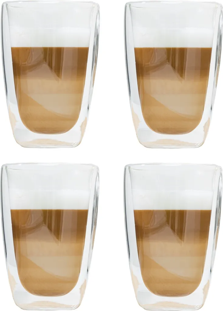 Latte Macchiato-Gläser 400ml Doppelwandig Isolierglas Extra Lang Warmhaltend Maße ≈9 X 14cm (4 Stück) 1 Latte Macchiato-Gläser 400ml Doppelwandig Isolierglas Extra Lang Warmhaltend Maße ≈9 X 14cm (4 Stück)