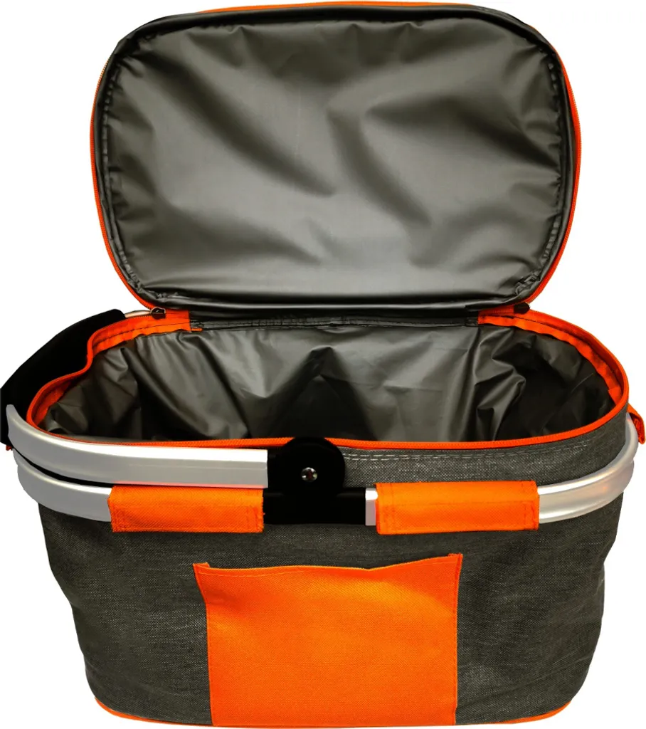 SVITA Picknickkorb 25l Thermo Einkaufskorb Mit Kühlfunktion Kühlbox Kühltasche Grau 3 SVITA Picknickkorb 25l Thermo Einkaufskorb Mit Kühlfunktion Kühlbox Kühltasche Grau – Bild 3