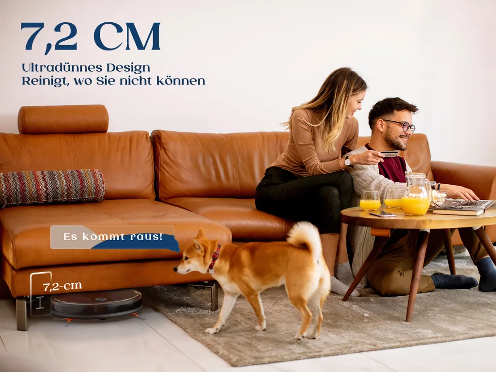 KYVOL E25 Staubsauger Roboter 2600PA Mit Ladestation, WLAN Staubsauger Mit Präzise Kartentechnologie, Bis Zu 150Min Laufzeit 6 KYVOL E25 Staubsauger Roboter 2600PA Mit Ladestation, WLAN Staubsauger Mit Präzise Kartentechnologie, Bis Zu 150Min Laufzeit – Bild 6