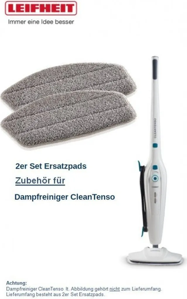 Leifheit 2er Set Ersatzpads Dampfreiniger CleanTenso 13 Leifheit 2er Set Ersatzpads Dampfreiniger CleanTenso – Bild 13