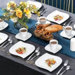 MALACASA, Serie Elvira, 36 Teilig Cremeweiß Porzellan Geschirrset Tafelservice Kaffeeservice Mit Tassen, Untertassen, Dessertteller Für 12 Person 13 MALACASA, Serie Elvira, 36 Teilig Cremeweiß Porzellan Geschirrset Tafelservice Kaffeeservice Mit Tassen, Untertassen, Dessertteller Für 12 Person -Haushalts Verkauf 24bb276353cbd9b4888d8e3a58af97ee