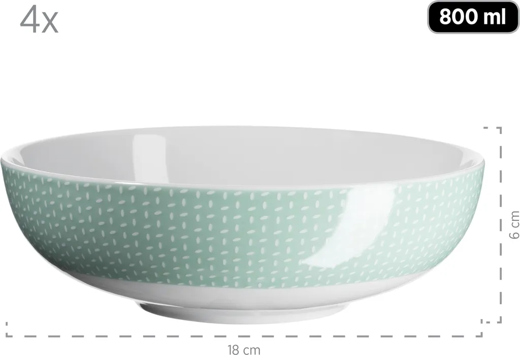 Mäser 931565 Kombiservice Kitchen Time II Für 4 Personen, Porzellan, Grün (1 Set, 16-teilig) 3 Mäser 931565 Kombiservice Kitchen Time II Für 4 Personen, Porzellan, Grün (1 Set, 16-teilig) – Bild 3