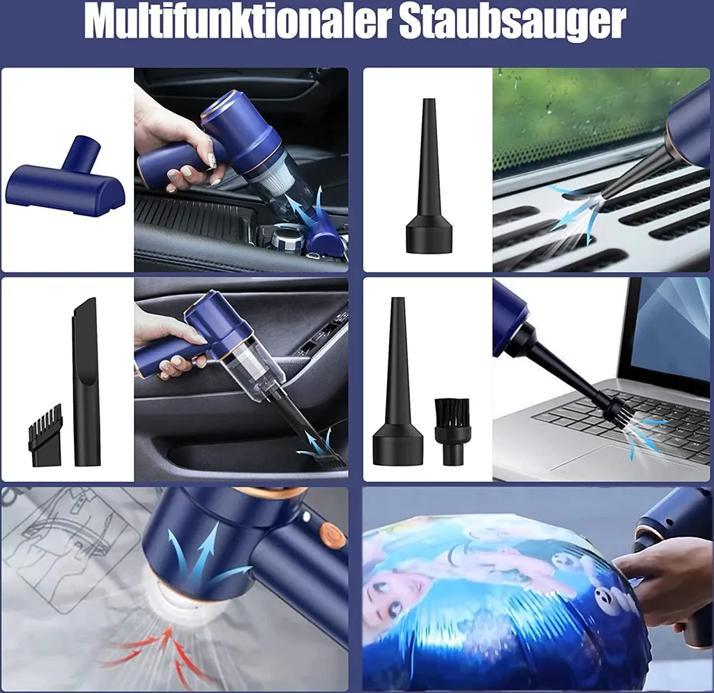 Kabelloser Handstaubsauger Für Auto,Handstaubsauger Akku Stark Mit LED Taschenlampe,Nass Trocken Wiederaufladbar 120W Kabellos Handsauger Für Tastatursauger,PC,Haus,Bürogeräte 3 Kabelloser Handstaubsauger Für Auto,Handstaubsauger Akku Stark Mit LED Taschenlampe,Nass Trocken Wiederaufladbar 120W Kabellos Handsauger Für Tastatursauger,PC,Haus,Bürogeräte – Bild 3