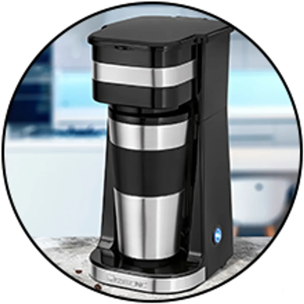 Clatronic KA 3733 Kaffeemaschine Für Coffee To Go, Inkl. 0,4 Liter Kaffeebecher Aus Edelstahl, Ideal Für Auto, Büro Und Unterwegs, Schwarz 11 Clatronic KA 3733 Kaffeemaschine Für Coffee To Go, Inkl. 0,4 Liter Kaffeebecher Aus Edelstahl, Ideal Für Auto, Büro Und Unterwegs, Schwarz – Bild 11