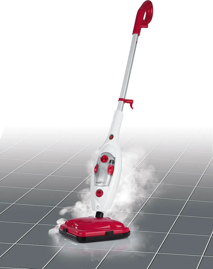 MAXXMEE Dampfbesen 1300W Weiß/rot 2 MAXXMEE Dampfbesen 1300W Weiß/rot – Bild 2