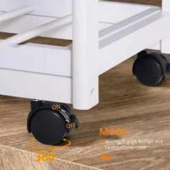 HOMCOM Küchenwagen Servierwagen Mit Ausziehbarem Korb Schublade Küchenrollwagen Weinablage Küchentrolley Holz Weiß 74 X 37 X 76 Cm -Haushalts Verkauf 2c6b47f178e9d418b262f2e48efa216a