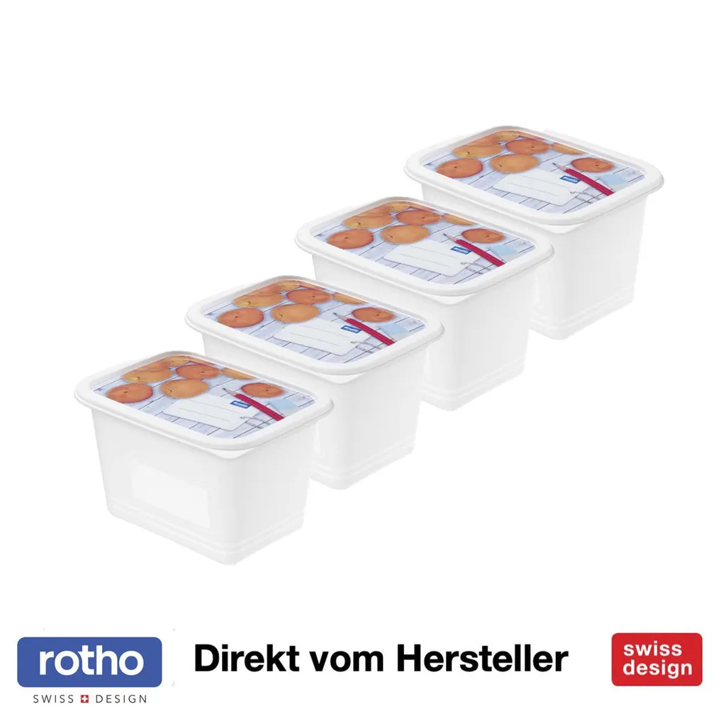 ROTHO Set Gefrierdose 4 X 1 L DOMINO, Farbe:Limettengrün 1 ROTHO Set Gefrierdose 4 X 1 L DOMINO, Farbe:Limettengrün