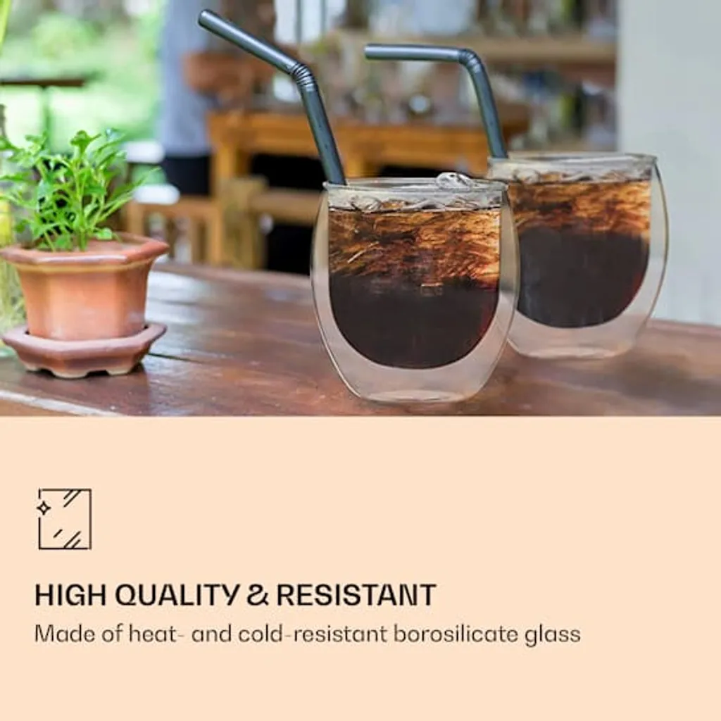 DUOS 6X 410ml Jumbo Doppelwandige Thermo-Gläser + 6X Edelstahl-LÖFFEL, Für Latte Macchiato, Cocktails, Vorspeisen By Feelino 3 DUOS 6X 410ml Jumbo Doppelwandige Thermo-Gläser + 6X Edelstahl-LÖFFEL, Für Latte Macchiato, Cocktails, Vorspeisen By Feelino – Bild 3