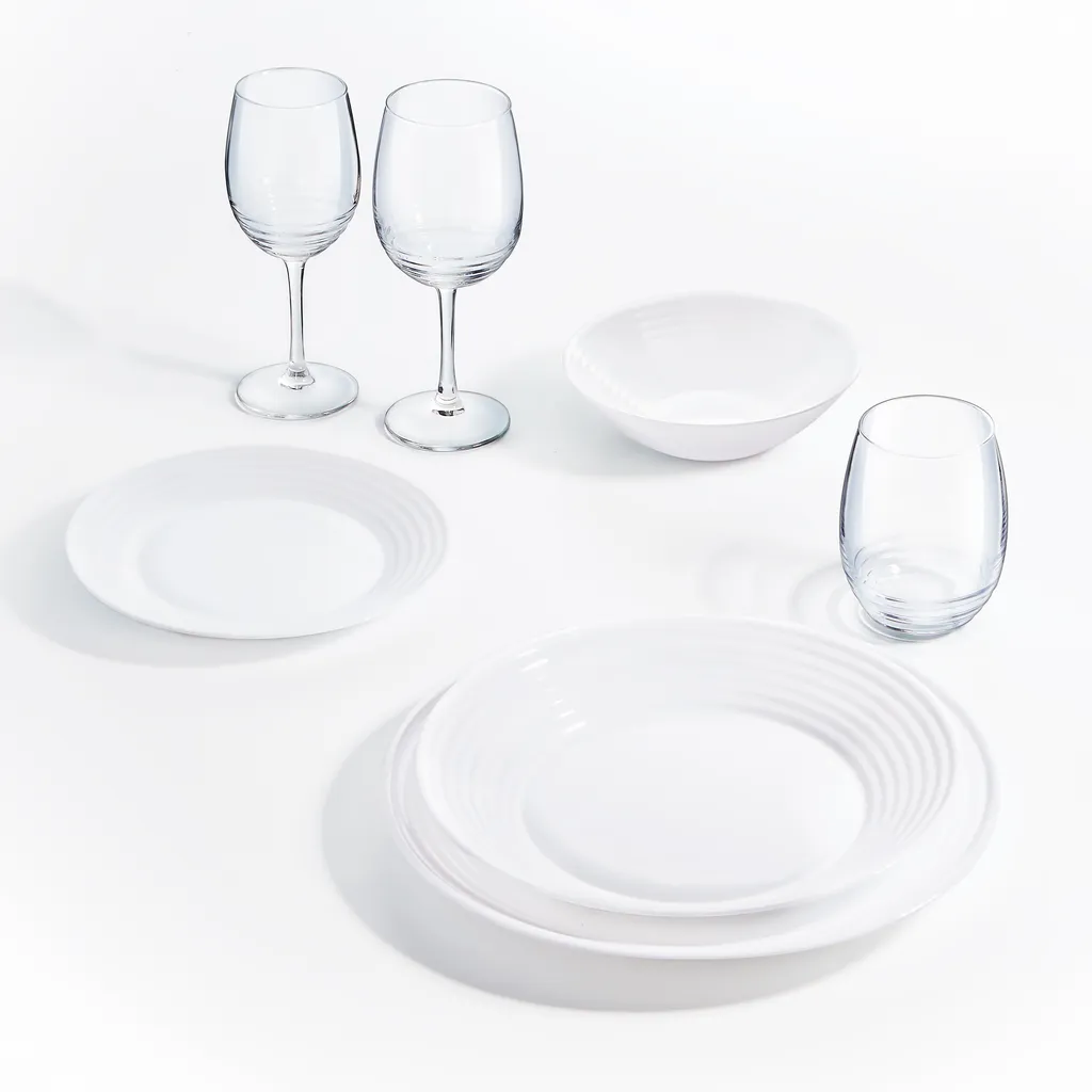 Tafelservice Harena 18-teilig Weiß LUMINARC Essservice Geschirrset Tafelset 7 Tafelservice Harena 18-teilig Weiß LUMINARC Essservice Geschirrset Tafelset – Bild 7