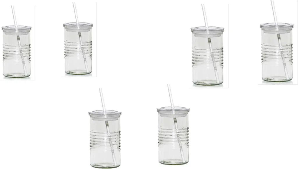 6 Stück Trinkgläser Mit Strohhalm Wiederverwendbar Glas Gläser 1 6 Stück Trinkgläser Mit Strohhalm Wiederverwendbar Glas Gläser