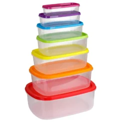 AXENTIA 7-tlg. Vorratsdosen-Set Aus Kunststoff, Rechteckig, 250/450/750/1150/1650/2650/4300 Ml, Farbig Sortiert, Aufbewahrungsdose, Aufbewahrungsbox -Haushalts Verkauf 31db0dbbc6281610ba6ede956a783dc0