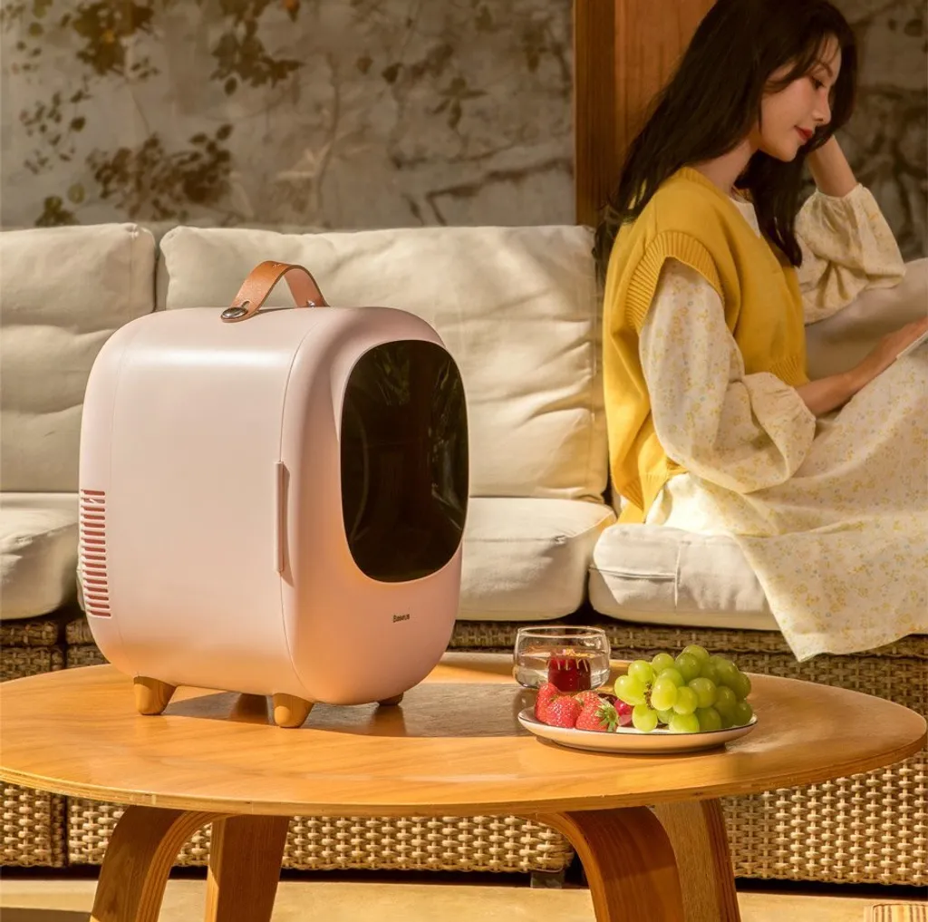 Baseus Mini Beauty Kühlschrank Für Kosmetik Reisekühlschrank Mit Heizung 8l 220V EU / 12V Weiß 17 Baseus Mini Beauty Kühlschrank Für Kosmetik Reisekühlschrank Mit Heizung 8l 220V EU / 12V Weiß – Bild 17