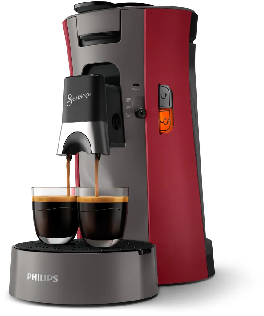 Philips Senseo Select CSA230 / 90 - Kaffeepadmaschine - Dunkelrot Und Kaschmirgrau 1 Philips Senseo Select CSA230 / 90 - Kaffeepadmaschine - Dunkelrot Und Kaschmirgrau