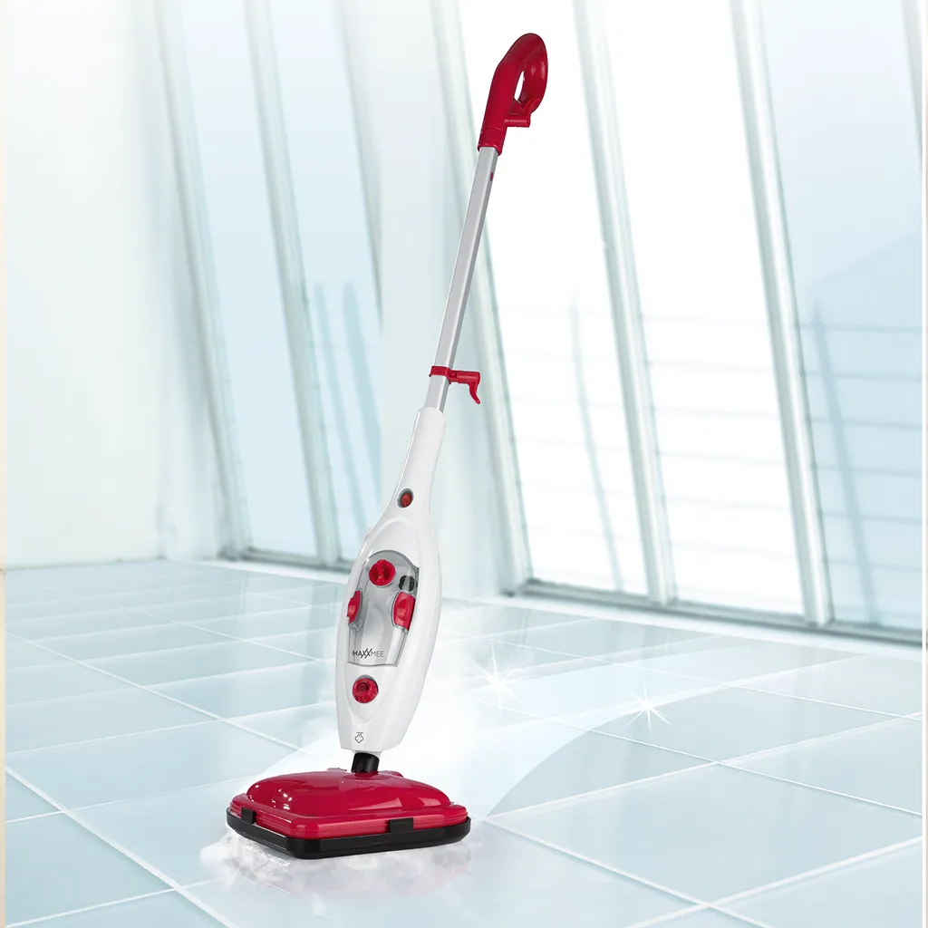MAXXMEE Dampfbesen 1300W Weiß/rot 1 MAXXMEE Dampfbesen 1300W Weiß/rot