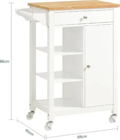 SoBuy® Servierwagen,Küchenwagen,Rollwagen,Küchenschrank,Küchenregal,FKW46-WN -Haushalts Verkauf 3427f98f72ae5f8fd65e65b079af3f6d