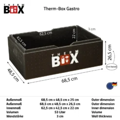 Profibox B53 - Wand: 3cm - Volumen: 53L - Innenmaß: 62,5x42,5x22cm - Wiederverwendbar Isolierbox Thermobox Kühlbox Warmhaltebox - Für E2 Kiste 8 Profibox B53 - Wand: 3cm - Volumen: 53L - Innenmaß: 62,5x42,5x22cm - Wiederverwendbar Isolierbox Thermobox Kühlbox Warmhaltebox - Für E2 Kiste -Haushalts Verkauf 3aee123db811cff9268931a178905c9c