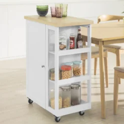 SoBuy FKW75-WN Küchenwagen Servierwagen Beistellwagen Rollwagen Mit 1 Tür Und 3 Regalböden Weiß-Natur BHT Ca.: 60x90x40cm 10 SoBuy FKW75-WN Küchenwagen Servierwagen Beistellwagen Rollwagen Mit 1 Tür Und 3 Regalböden Weiß-Natur BHT Ca.: 60x90x40cm -Haushalts Verkauf 3b9a1ef86765c1d9e0afc2272914da2b
