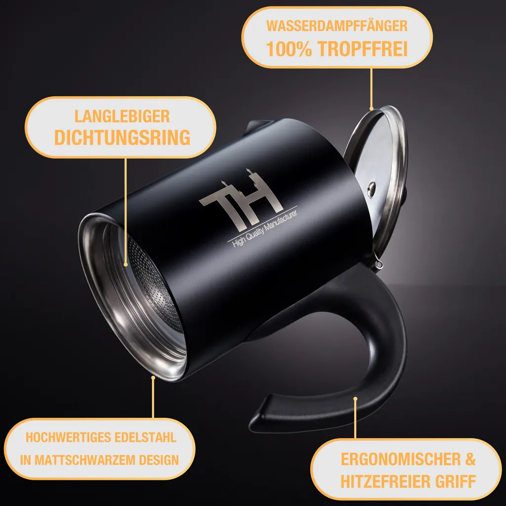 Thiru Espressokocher Induktion L Premium Mokkakanne Aus Edelstahl Inkl. Toolset (Silber, 4 Tassen (200ml)) 2 Thiru Espressokocher Induktion L Premium Mokkakanne Aus Edelstahl Inkl. Toolset (Silber, 4 Tassen (200ml)) – Bild 2