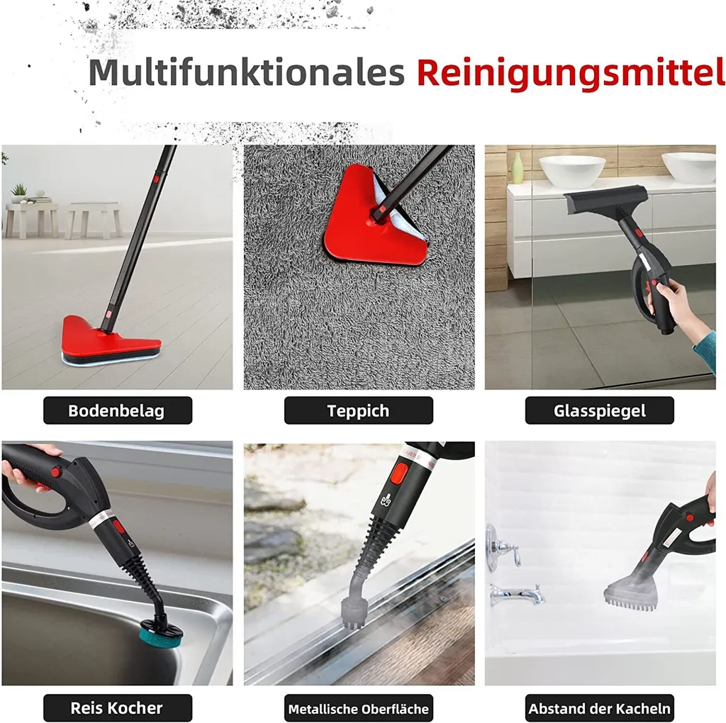 Dampfreiniger, Multifunktions-Dampfreiniger 1500W 1,5L Wassertank, 4,87m Netzkabel, Mit 18 Zubehörteilen, Geeignet Für Fußböden, Autositze, Matratzen, Küchen, Badezimmer, Fenster, Teppiche Usw 5 Dampfreiniger, Multifunktions-Dampfreiniger 1500W 1,5L Wassertank, 4,87m Netzkabel, Mit 18 Zubehörteilen, Geeignet Für Fußböden, Autositze, Matratzen, Küchen, Badezimmer, Fenster, Teppiche Usw – Bild 5