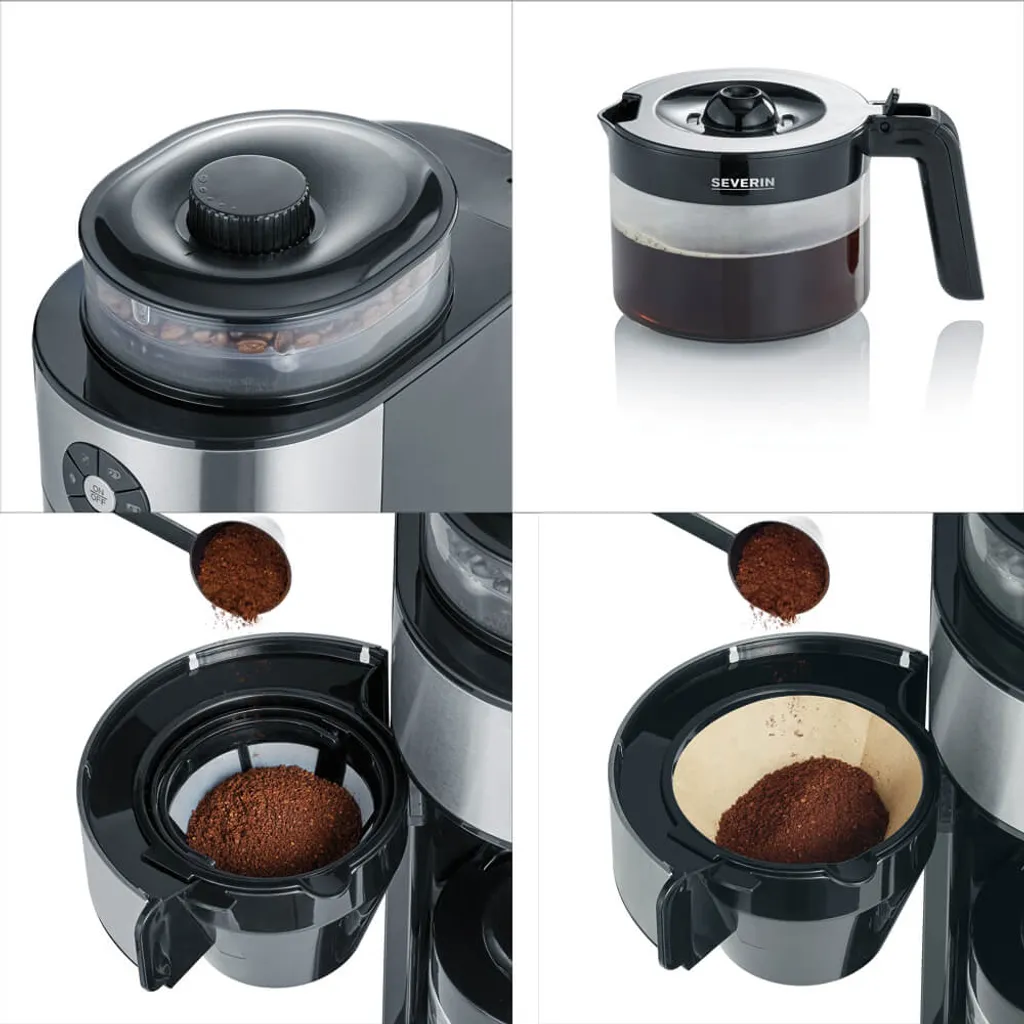 Severin KA 4811 Filterkaffeemaschine Mit Mahlwerk Für 6 Tassen Edelstahl Schwarz 15 Severin KA 4811 Filterkaffeemaschine Mit Mahlwerk Für 6 Tassen Edelstahl Schwarz – Bild 15