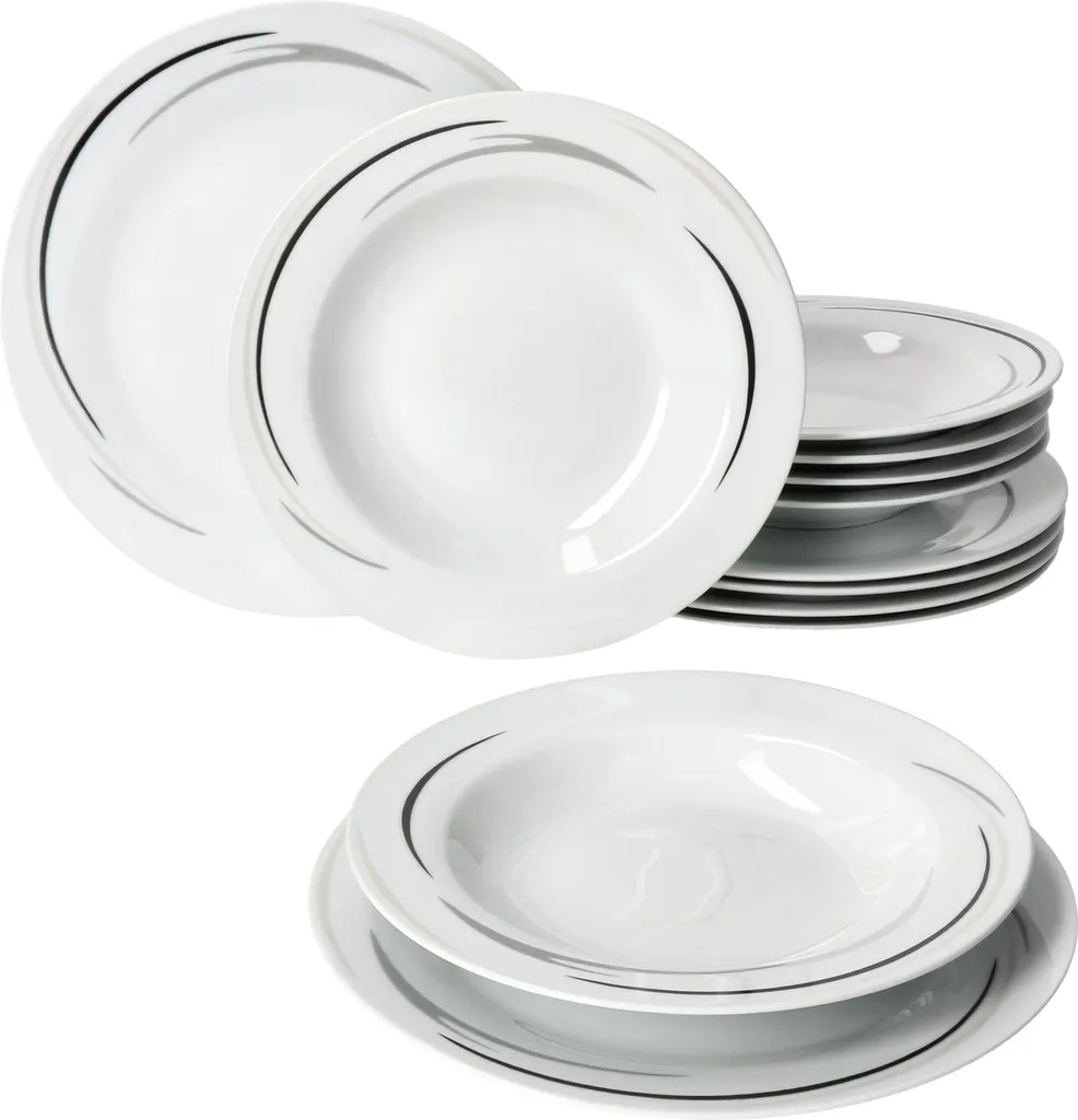 Mambo-Cat Kaffee-Tasse Porzellan-Becher Geschirr-Set Schüssel Bowl-Schale Tafel-Zubehör Suppen-Schälchen Speise-Teller Käse-Wurst Ess-Platte Frühstücks-Buffet Brunch Kuchen-Dessert Home Streifen-Grau Schwarz-Creme Kombi-Service Sechs-Personen 3 Mambo-Cat Kaffee-Tasse Porzellan-Becher Geschirr-Set Schüssel Bowl-Schale Tafel-Zubehör Suppen-Schälchen Speise-Teller Käse-Wurst Ess-Platte Frühstücks-Buffet Brunch Kuchen-Dessert Home Streifen-Grau Schwarz-Creme Kombi-Service Sechs-Personen – Bild 3