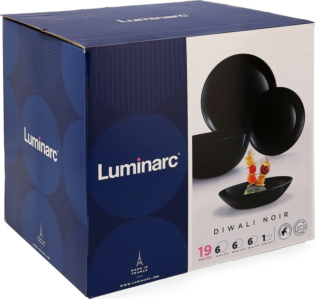 Geschirr Luminarc 9311622 Schwarz Gehärtetes Glas (19 Pcs) 2 Geschirr Luminarc 9311622 Schwarz Gehärtetes Glas (19 Pcs) – Bild 2