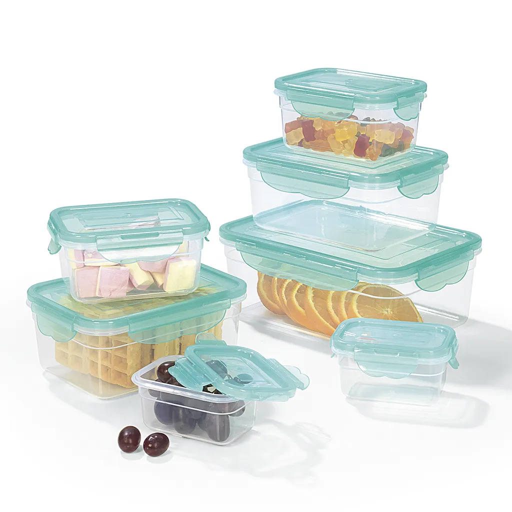 Frischhaltedosen Set Klick Gefrierdosen Lunchbox Deckel 14-tlg. Aquamarin 2 Frischhaltedosen Set Klick Gefrierdosen Lunchbox Deckel 14-tlg. Aquamarin – Bild 2