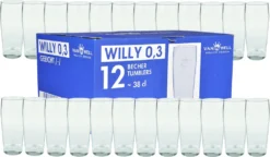 24er Set Bierglas Willibecher 0,3L Geeicht Biergläser Tumbler Perfekt Geeignet Für Gastronomie