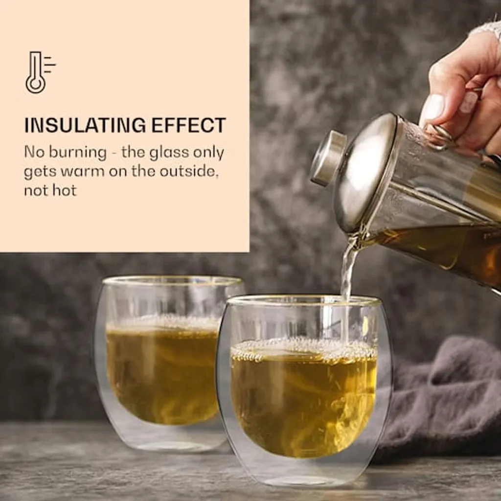DUOS 6X 410ml Jumbo Doppelwandige Thermo-Gläser + 6X Edelstahl-LÖFFEL, Für Latte Macchiato, Cocktails, Vorspeisen By Feelino 2 DUOS 6X 410ml Jumbo Doppelwandige Thermo-Gläser + 6X Edelstahl-LÖFFEL, Für Latte Macchiato, Cocktails, Vorspeisen By Feelino – Bild 2