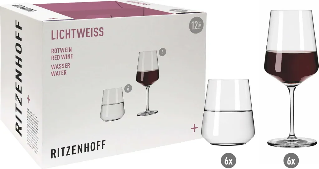 Lichtweiss Julie Rotwein- Und Wasserglas-Set #2 Von Nadine Niggemeier 1 Lichtweiss Julie Rotwein- Und Wasserglas-Set #2 Von Nadine Niggemeier