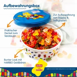 Zenker Haribo Vorratsdose Als Aufbewahrung Für Snacks Und Süßigkeiten Frischhaltedose Aus Kunststoff Mit Süßem Goldbär-Design Runde Dose Für Die Küche 9 Zenker Haribo Vorratsdose Als Aufbewahrung Für Snacks Und Süßigkeiten Frischhaltedose Aus Kunststoff Mit Süßem Goldbär-Design Runde Dose Für Die Küche -Haushalts Verkauf 4e3f6e6ab14d330cb5c9a5b2cc9e8af7