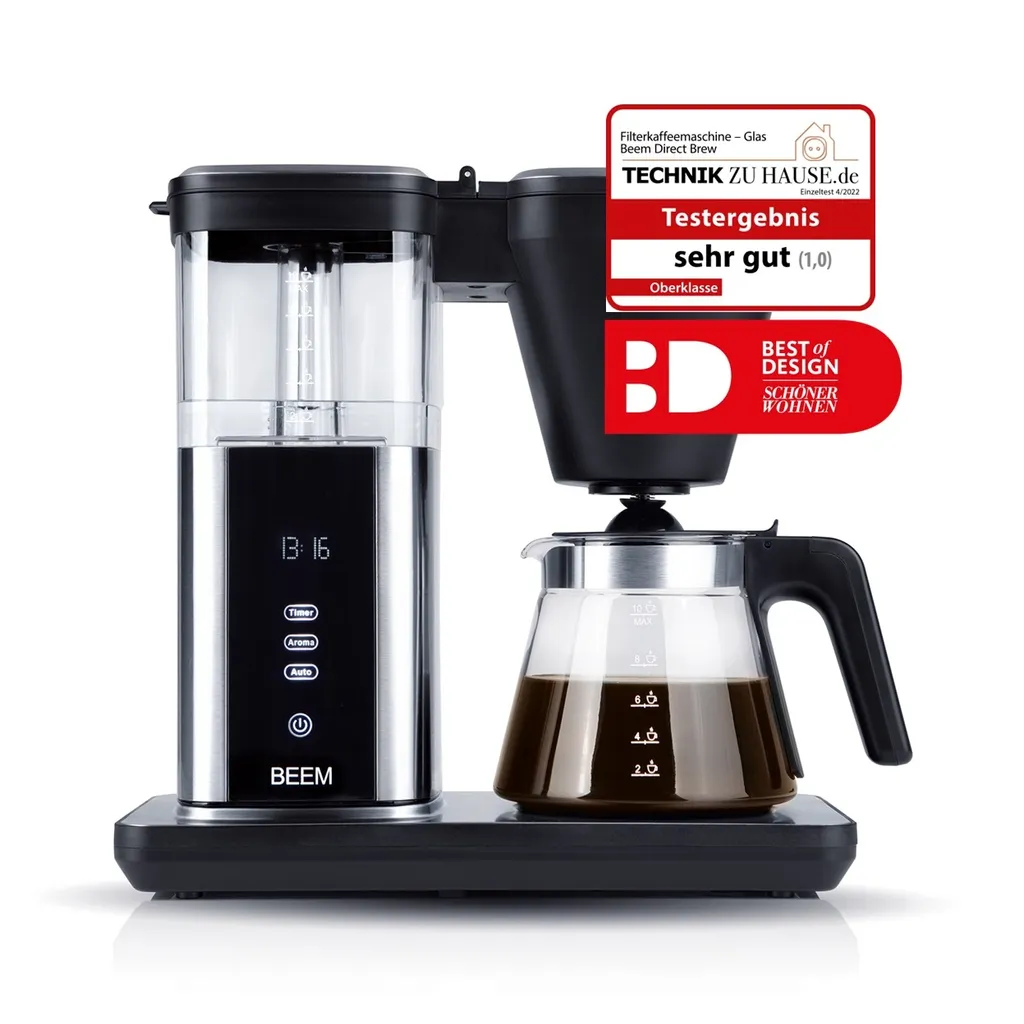 BEEM DIRECT-BREW Filterkaffeemaschine - Glas Kaffeemaschine Filter Kaffeemaschine 10 Tassen Timer Kaffeeautomat Display 3 BEEM DIRECT-BREW Filterkaffeemaschine - Glas Kaffeemaschine Filter Kaffeemaschine 10 Tassen Timer Kaffeeautomat Display – Bild 3