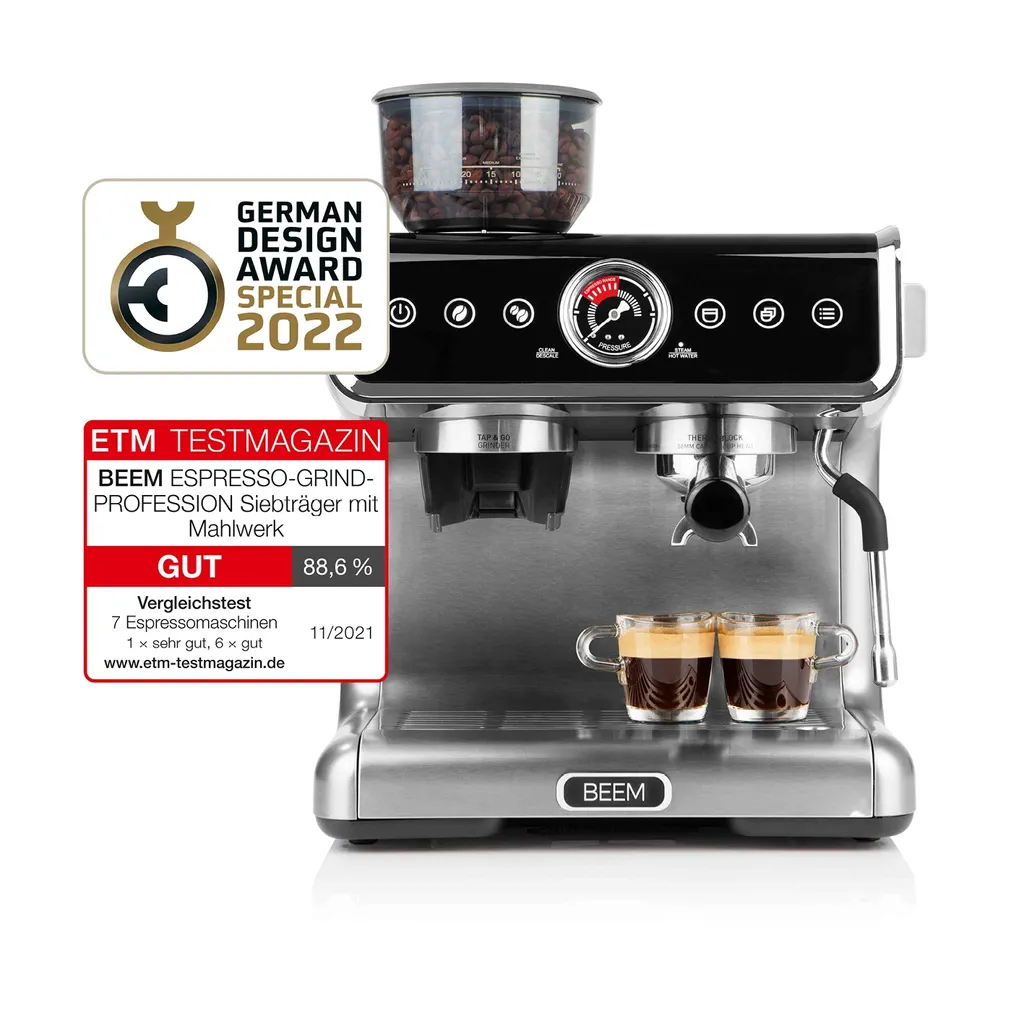 BEEM ESPRESSO-GRIND-PROFESSION Espresso-Siebträgermaschine Mit Mahlwerk - 15 Bar Espressomaschine Siebträger Maschine Barista Kaffee Mahlwerk Milchaufschäumer 3 BEEM ESPRESSO-GRIND-PROFESSION Espresso-Siebträgermaschine Mit Mahlwerk - 15 Bar Espressomaschine Siebträger Maschine Barista Kaffee Mahlwerk Milchaufschäumer – Bild 3