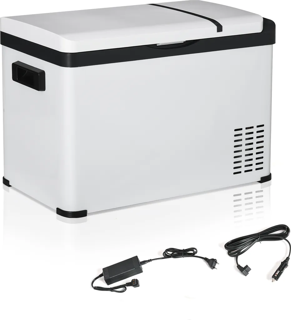 Outsunny Kühlbox Auto 30L Mit LCD-Anzeige Kompressor Autokühlschrank Elektrisch Boot Camper Reisen 12/24V DC Und 110-240V AC Weiß 1 Outsunny Kühlbox Auto 30L Mit LCD-Anzeige Kompressor Autokühlschrank Elektrisch Boot Camper Reisen 12/24V DC Und 110-240V AC Weiß