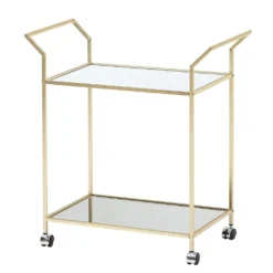 WOHNLING Design Servierwagen Gold 73x78x37 Cm Küchenwagen Glas / Metall | Mobiler Beistelltisch | Speisewagen Mit Glasplatte | Teewagen Mini Bar Auf 4 Rollen 11 WOHNLING Design Servierwagen Gold 73x78x37 Cm Küchenwagen Glas / Metall | Mobiler Beistelltisch | Speisewagen Mit Glasplatte | Teewagen Mini Bar Auf 4 Rollen -Haushalts Verkauf 5a347d4bbd604fbb2eb97a225933d3b8