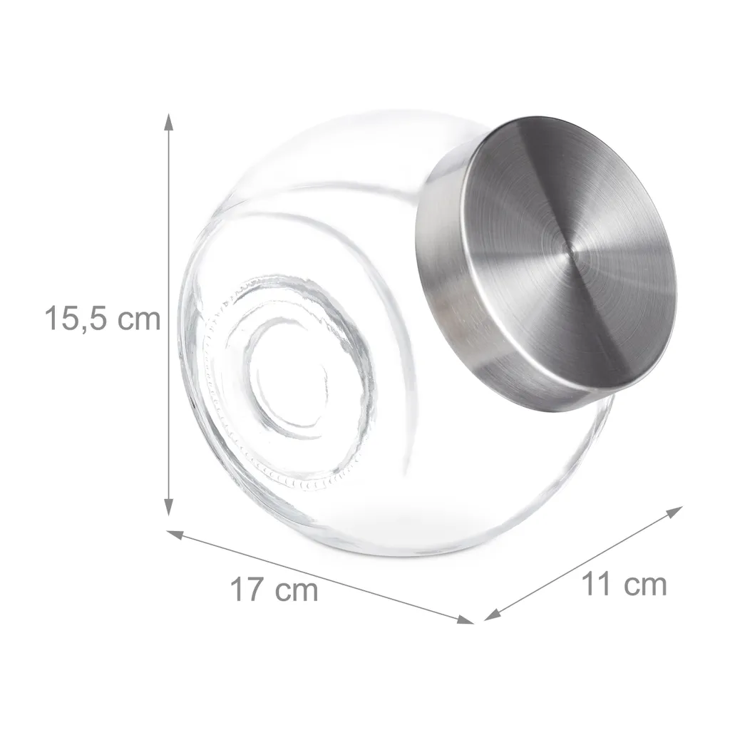 Relaxdays Bonbongläser 4er Set 1,5 L 4 Relaxdays Bonbongläser 4er Set 1,5 L – Bild 4